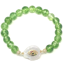 Load image into Gallery viewer, Set Green Peridot & Shell beads