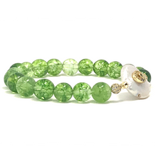 Load image into Gallery viewer, Set Green Peridot & Shell beads
