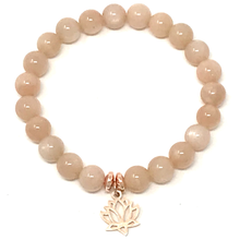 Load image into Gallery viewer, Sunstone with lotus flower