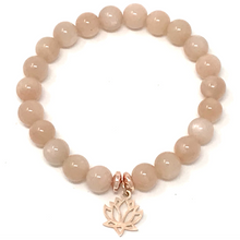 Load image into Gallery viewer, Sunstone with lotus flower