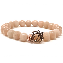 Load image into Gallery viewer, Sunstone with lotus flower