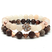 Load image into Gallery viewer, Set Bird's Eye Jasper & Peach Aventurine