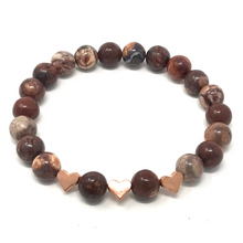 Load image into Gallery viewer, Set Bird's Eye Jasper & Peach Aventurine