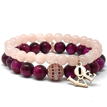 Load image into Gallery viewer, Morganite & Rose Tiger's Eye set