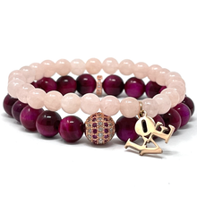 Load image into Gallery viewer, Morganite & Rose Tiger's Eye set