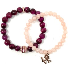 Load image into Gallery viewer, Morganite & Rose Tiger's Eye set