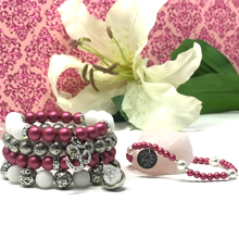 Load image into Gallery viewer, White Jade & Swarovski Pearls Jewelry set