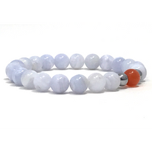 Load image into Gallery viewer, Set Blue Lace & orange Cat's Eye