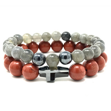 Charger l'image dans la galerie, Set Red Jasper & Labradorite