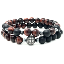 Charger l'image dans la galerie, Set Black Onyx & Red Tiger's Eye