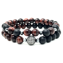 Charger l'image dans la galerie, Set Black Onyx & Red Tiger's Eye