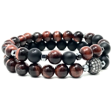 Charger l'image dans la galerie, Set Black Onyx & Red Tiger's Eye