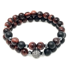 Charger l'image dans la galerie, Set Black Onyx & Red Tiger's Eye
