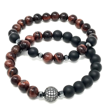 Charger l'image dans la galerie, Set Black Onyx & Red Tiger's Eye