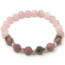Load image into Gallery viewer, Rose Quartz, Rhodonite & Jasper Jewelry set