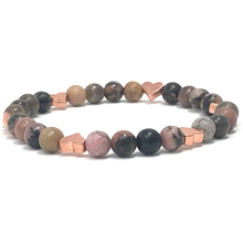 Load image into Gallery viewer, Rose Quartz, Rhodonite & Jasper Jewelry set