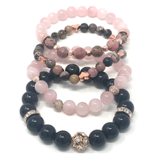 Load image into Gallery viewer, Rose Quartz, Rhodonite & Jasper Jewelry set