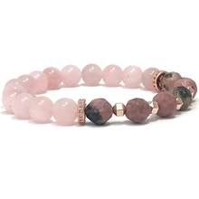 Load image into Gallery viewer, Rose Quartz, Rhodonite & Jasper Jewelry set