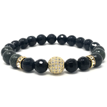Load image into Gallery viewer, Green Serpentine & Black Agate