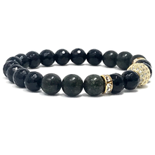 Load image into Gallery viewer, Green Serpentine & Black Agate