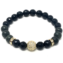 Load image into Gallery viewer, Green Serpentine & Black Agate