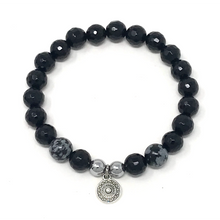 Load image into Gallery viewer, Set Snowflake Obsidian & black Agate