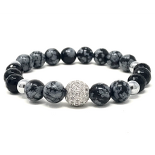 Load image into Gallery viewer, Set Snowflake Obsidian & black Agate