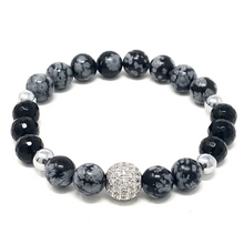 Load image into Gallery viewer, Set Snowflake Obsidian & black Agate
