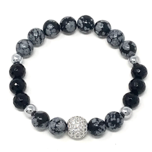 Load image into Gallery viewer, Set Snowflake Obsidian & black Agate