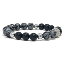 Load image into Gallery viewer, Set Snowflake Obsidian & black Agate