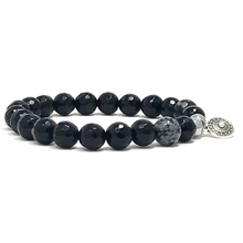 Load image into Gallery viewer, Set Snowflake Obsidian & black Agate