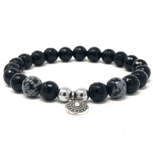 Load image into Gallery viewer, Set Snowflake Obsidian & black Agate
