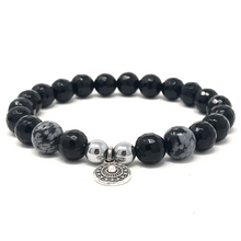 Load image into Gallery viewer, Set Snowflake Obsidian & black Agate