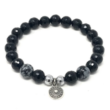 Load image into Gallery viewer, Set Snowflake Obsidian & black Agate