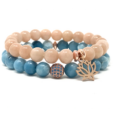 Load image into Gallery viewer, Sunstone with lotus flower