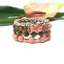Load image into Gallery viewer, Unakite & Swarovski Pearls Jewelry set