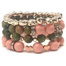 Load image into Gallery viewer, Unakite & Swarovski Pearls Jewelry set