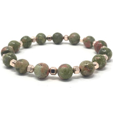 Load image into Gallery viewer, Unakite & Swarovski Pearls Jewelry set