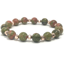 Load image into Gallery viewer, Unakite & Swarovski Pearls Jewelry set