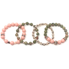 Load image into Gallery viewer, Unakite & Swarovski Pearls Jewelry set