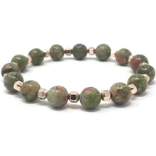 Load image into Gallery viewer, Unakite & Swarovski Pearls Jewelry set