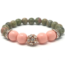 Load image into Gallery viewer, Unakite & Swarovski Pearls Jewelry set