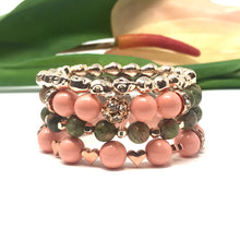 Load image into Gallery viewer, Unakite & Swarovski Pearls Jewelry set