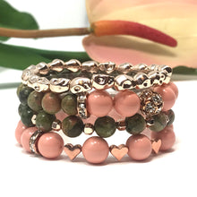 Load image into Gallery viewer, Unakite & Swarovski Pearls Jewelry set