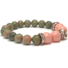 Load image into Gallery viewer, Unakite & Swarovski Pearls Jewelry set