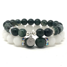 Load image into Gallery viewer, Set Moss Agate & White Jade