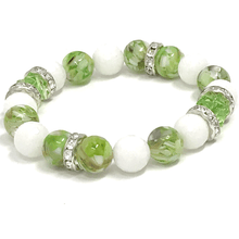 Load image into Gallery viewer, White Jade & Green Fusion Pearls