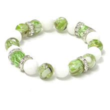 Load image into Gallery viewer, White Jade & Green Fusion Pearls