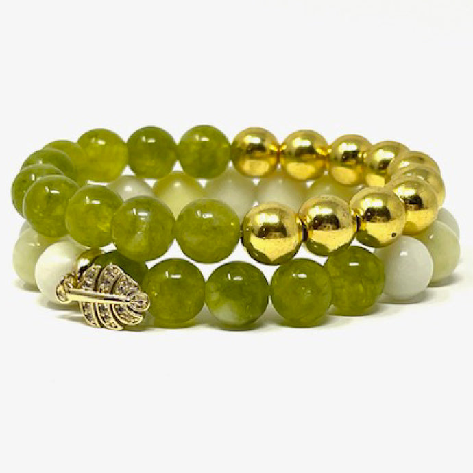 Ivory Jade & Olivine set