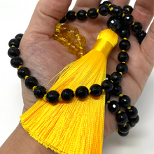 Load image into Gallery viewer, Black Agate &amp; Citrine Mala